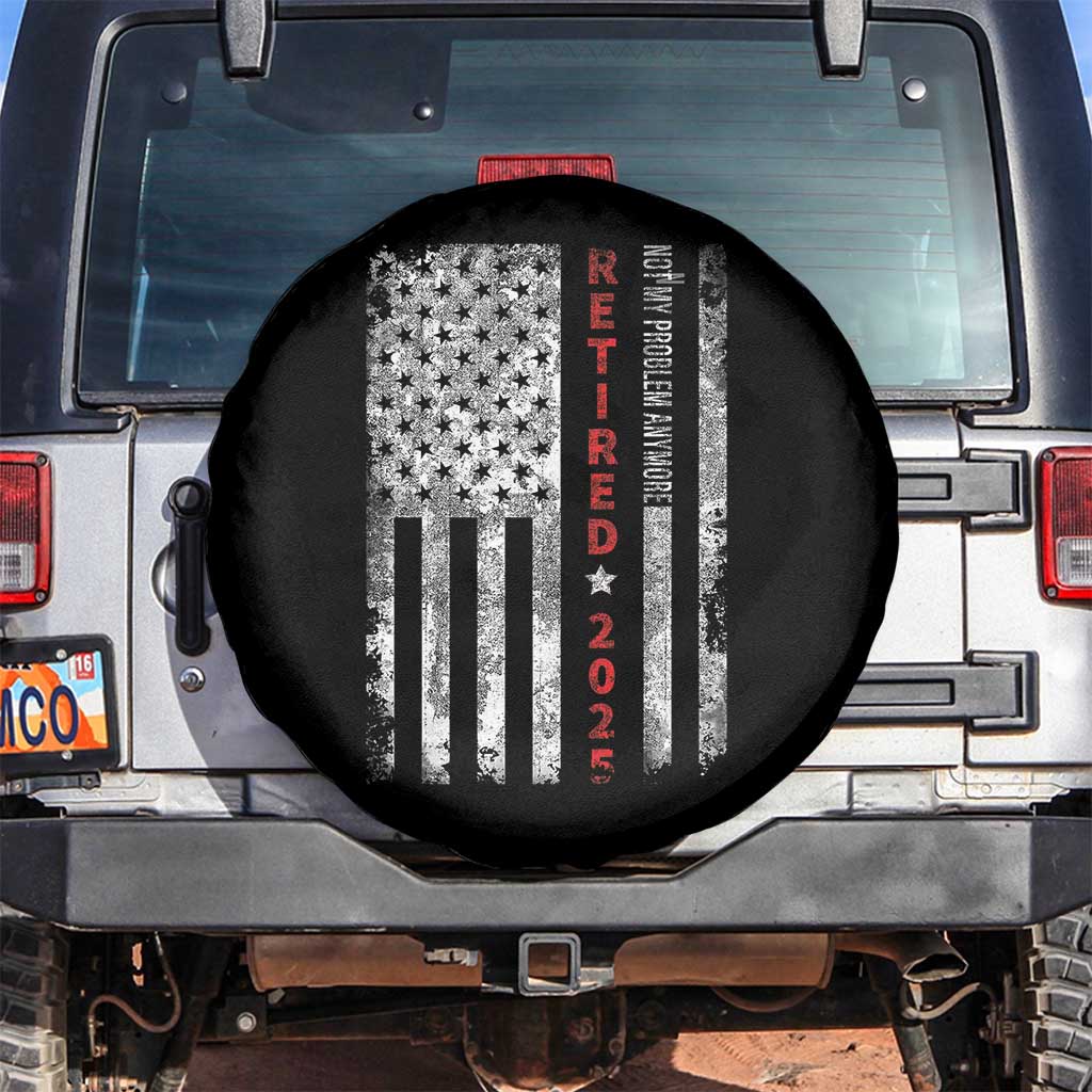 Retired 2025 Spare Tire Cover Vintage Old American Flag - Wonder Print Shop