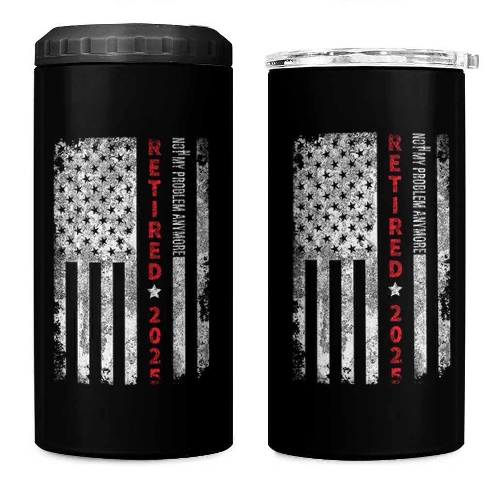 Retired 2025 4 in 1 Can Cooler Tumbler Vintage Old American Flag - Wonder Print Shop