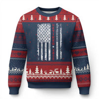 Retired 2025 Ugly Christmas Sweater Vintage Old American Flag - Wonder Print Shop