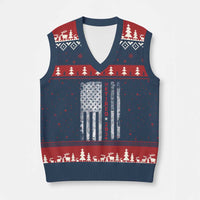 Retired 2025 V-Neck Knit Sweater Vest Vintage Old American Flag - Wonder Print Shop
