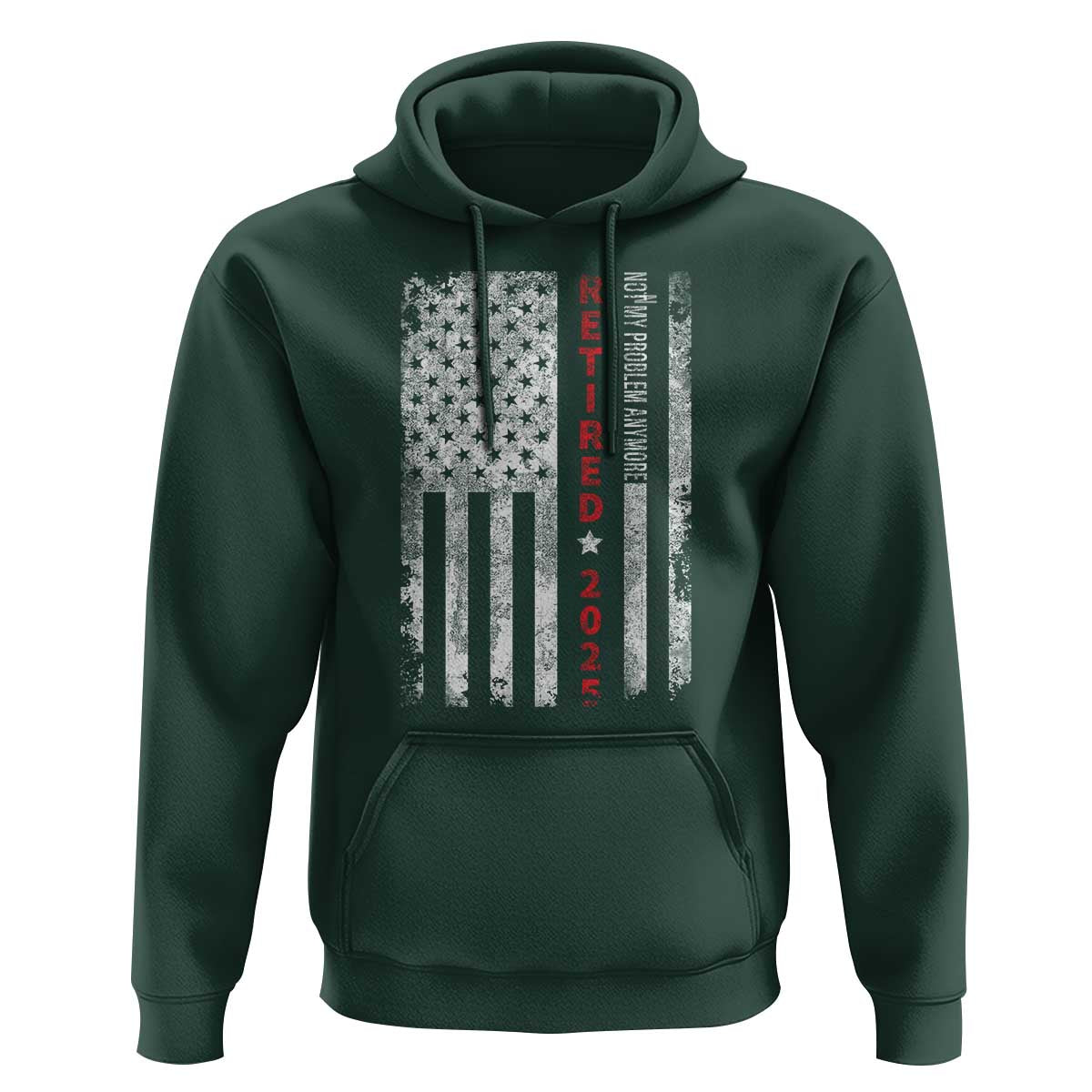 Retired 2025 Hoodie Vintage Old American Flag - Wonder Print Shop