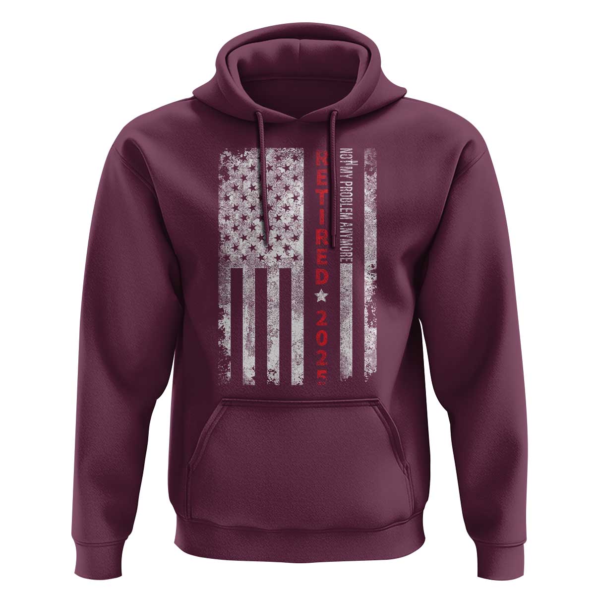 Retired 2025 Hoodie Vintage Old American Flag - Wonder Print Shop