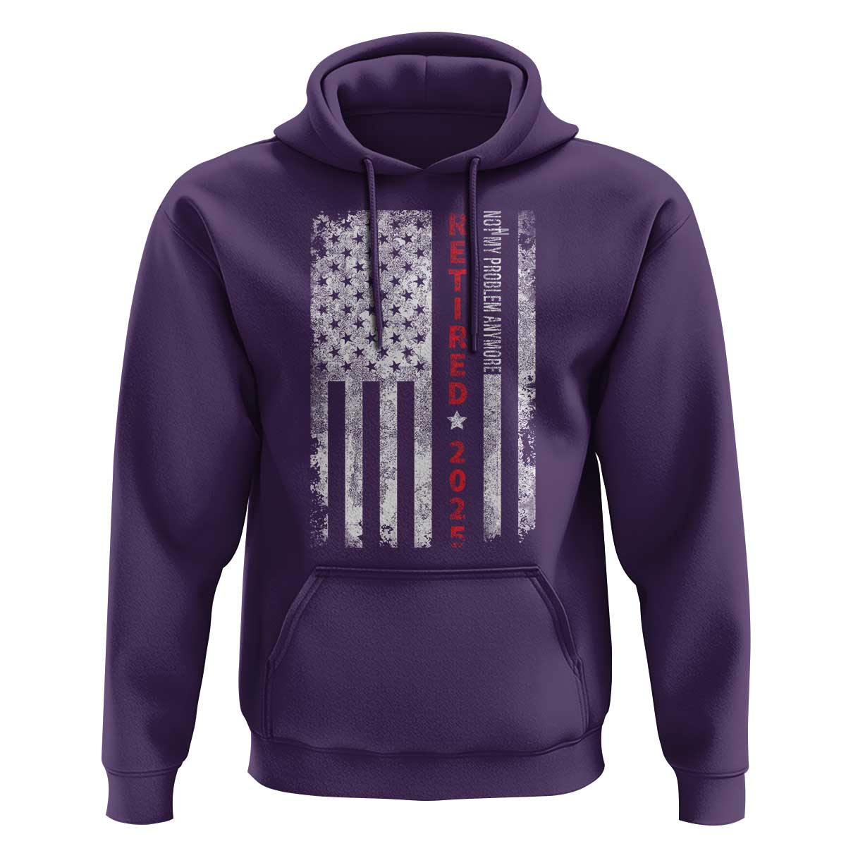 Retired 2025 Hoodie Vintage Old American Flag - Wonder Print Shop