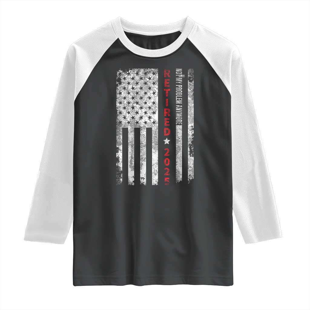 Retired 2025 Raglan Shirt Vintage Old American Flag - Wonder Print Shop