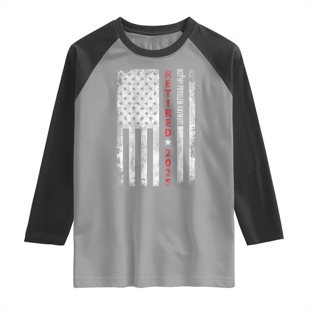 Retired 2025 Raglan Shirt Vintage Old American Flag - Wonder Print Shop