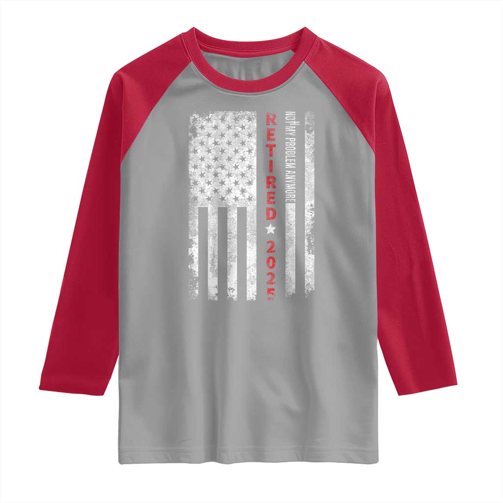 Retired 2025 Raglan Shirt Vintage Old American Flag - Wonder Print Shop