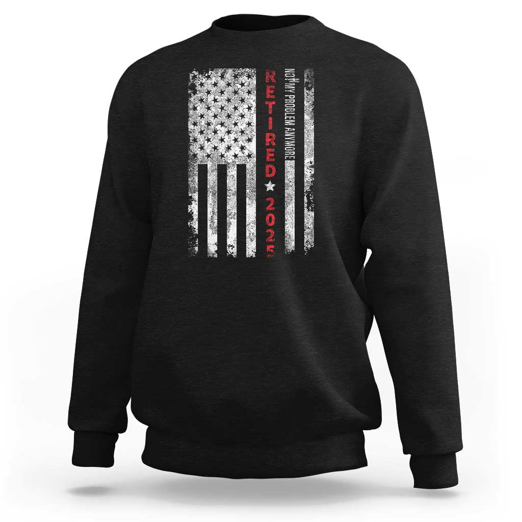 Retired 2025 Sweatshirt Vintage Old American Flag - Wonder Print Shop
