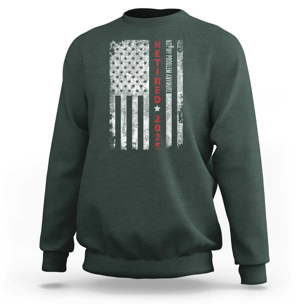 Retired 2025 Sweatshirt Vintage Old American Flag - Wonder Print Shop