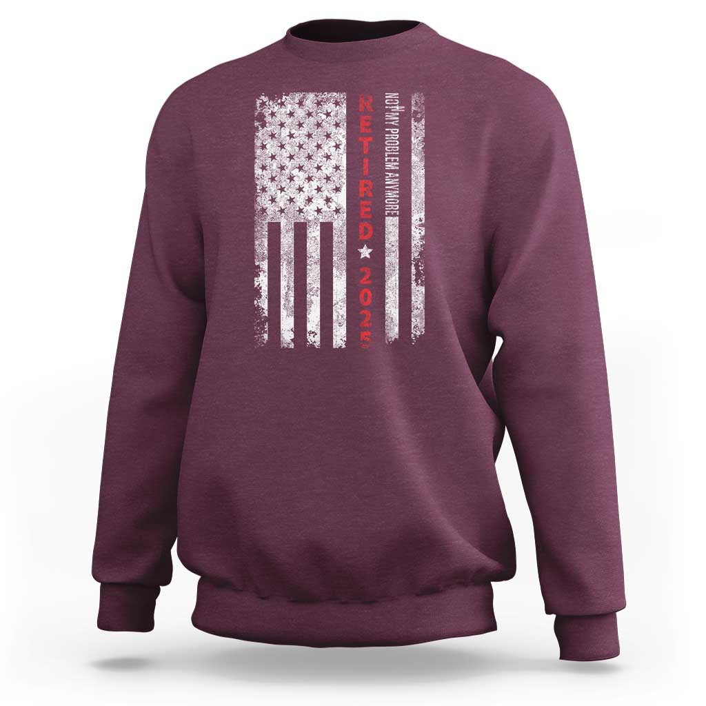 Retired 2025 Sweatshirt Vintage Old American Flag - Wonder Print Shop
