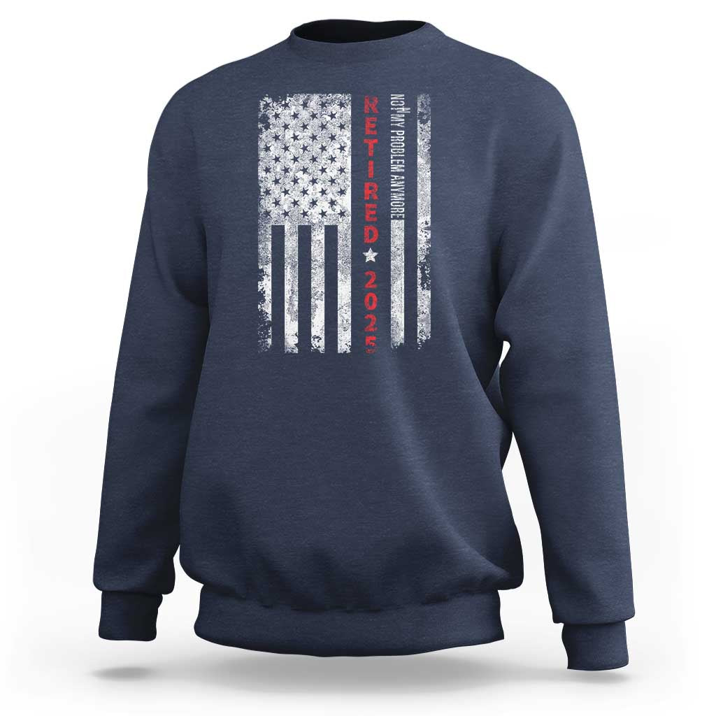 Retired 2025 Sweatshirt Vintage Old American Flag - Wonder Print Shop