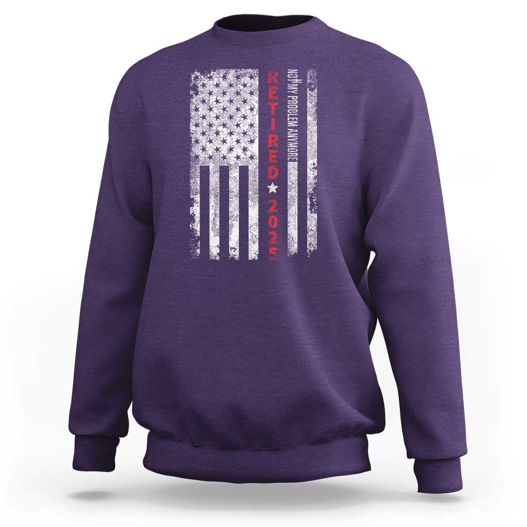 Retired 2025 Sweatshirt Vintage Old American Flag - Wonder Print Shop