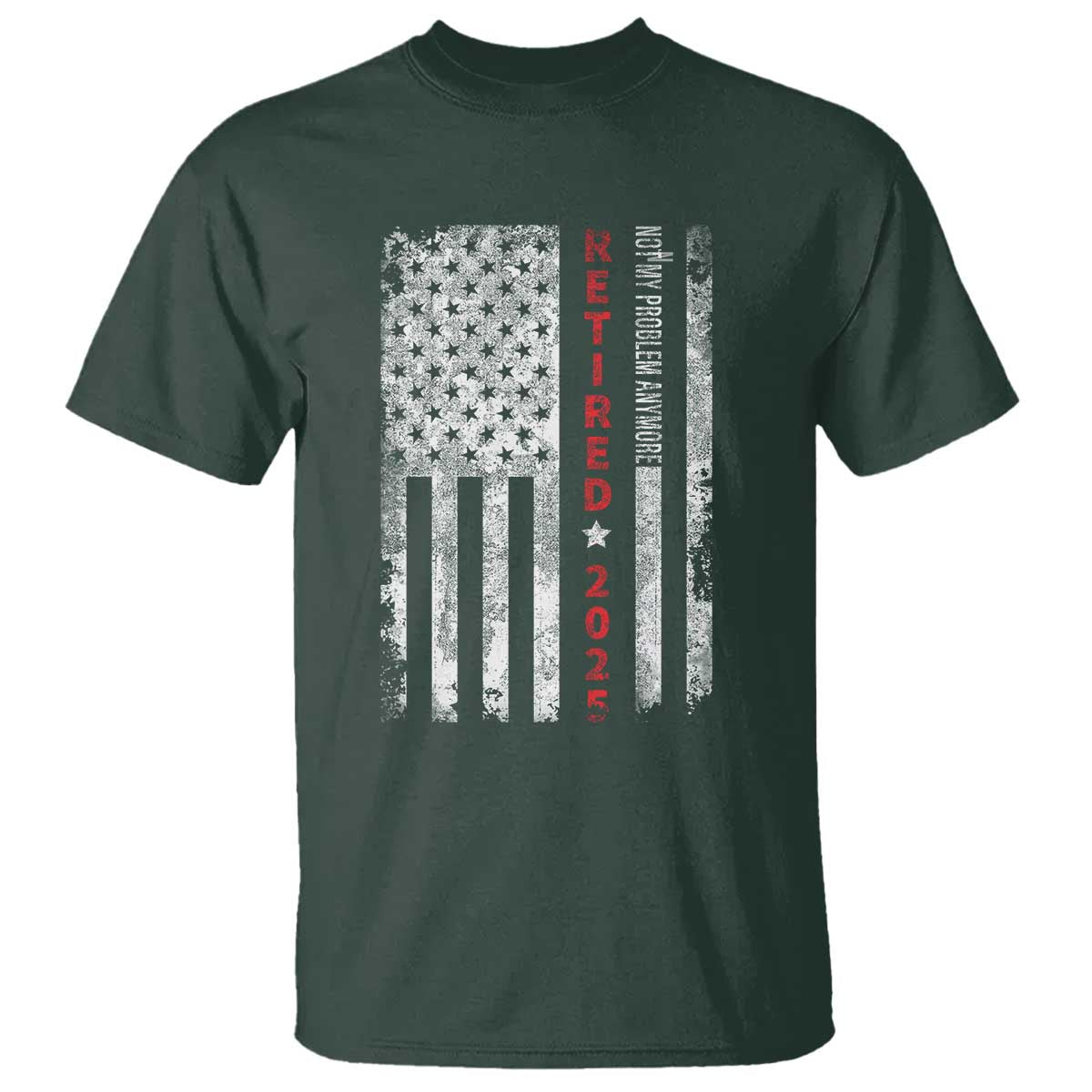 Retired 2025 T Shirt Vintage Old American Flag - Wonder Print Shop