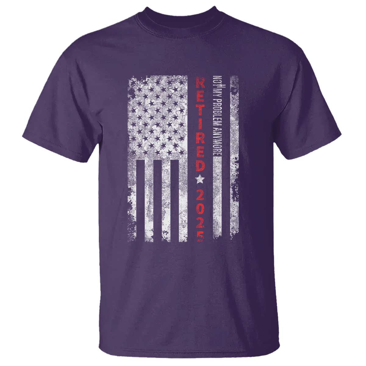 Retired 2025 T Shirt Vintage Old American Flag - Wonder Print Shop