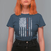 Retired 2025 T Shirt For Women Vintage Old American Flag - Wonder Print Shop