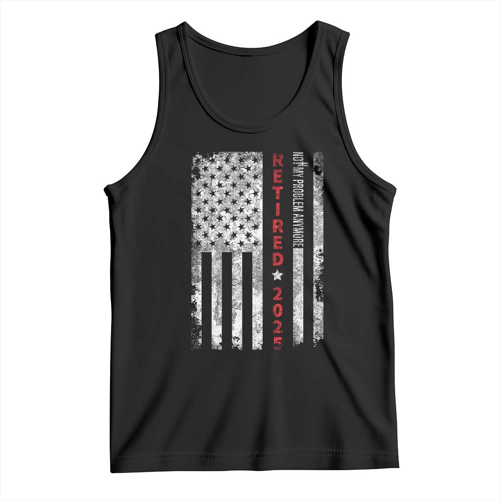 Retired 2025 Tank Top Vintage Old American Flag - Wonder Print Shop