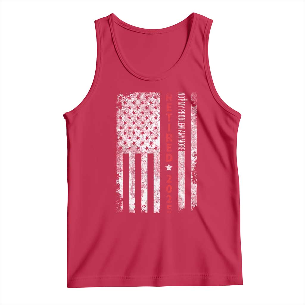 Retired 2025 Tank Top Vintage Old American Flag - Wonder Print Shop
