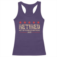 Vintage Retired 2025 Racerback Tank Top Not My Problem American Flag Retirement Gifts