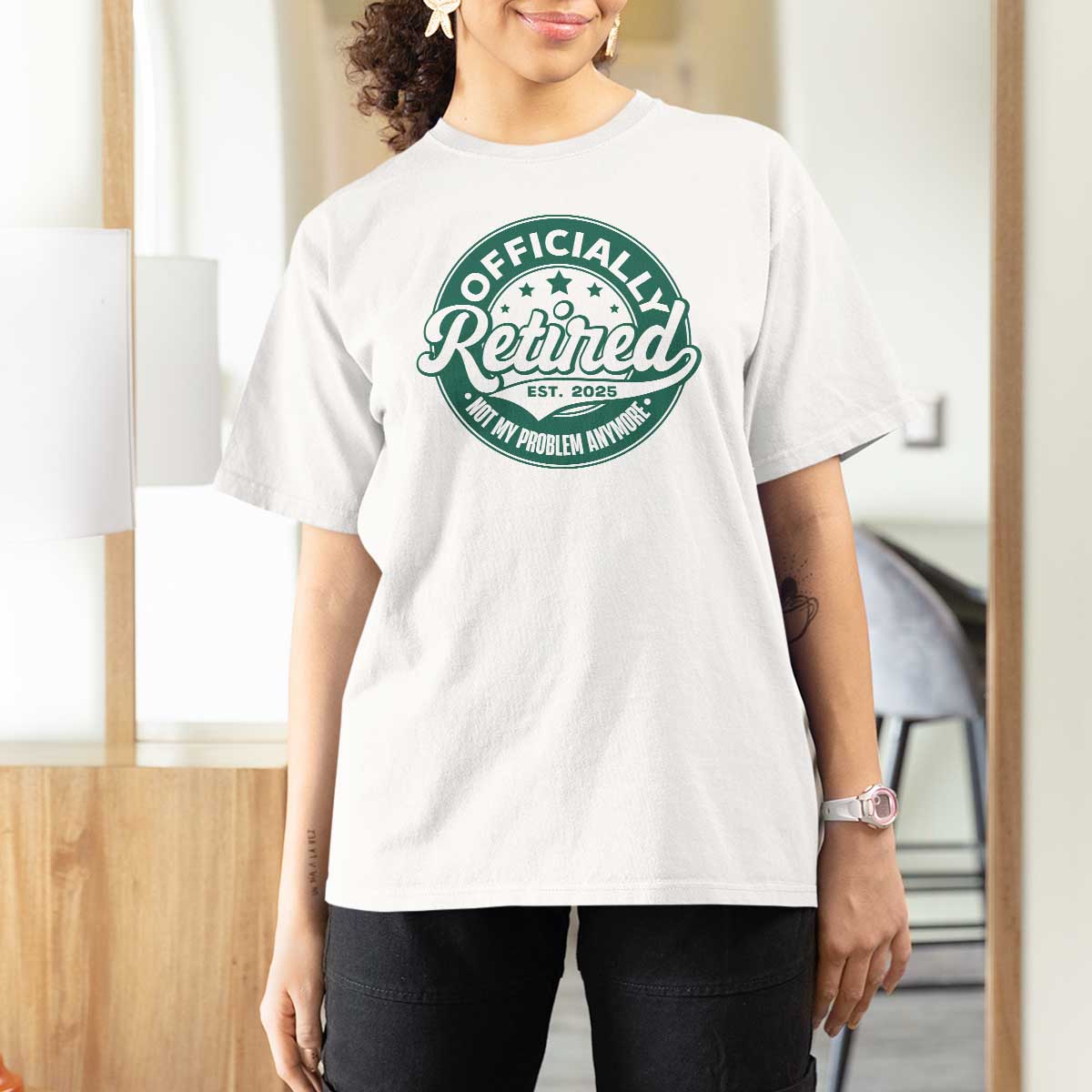 Vintage Retirement 2025 T Shirt For Women Retired Not My Problem Anymore