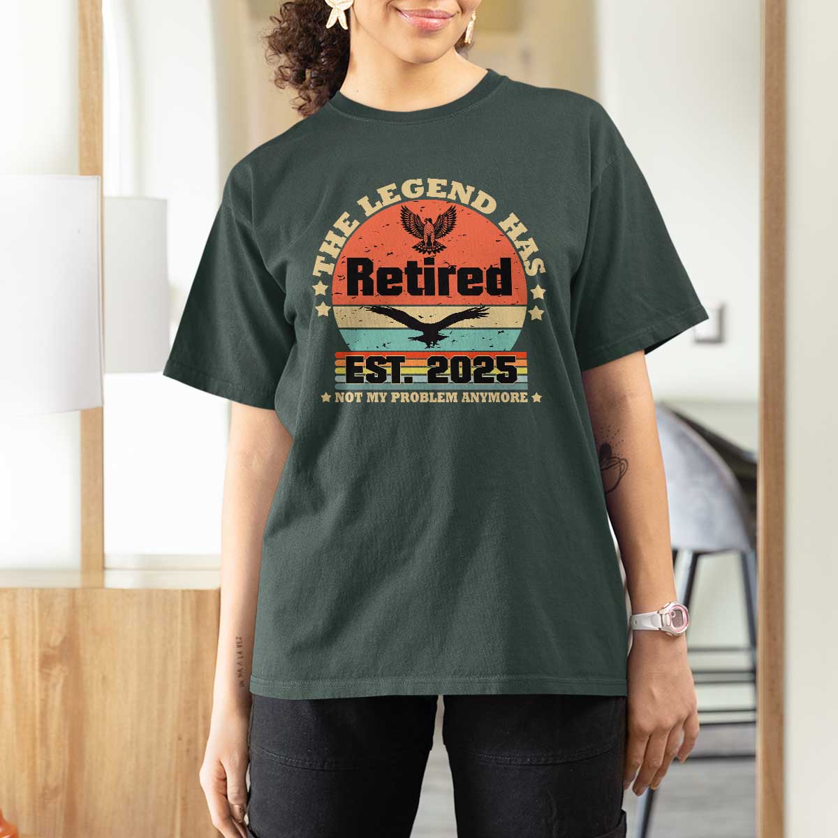 Vintage Retirement 2025 T Shirt For Women Legend Has Retired Not My Problem Anymore