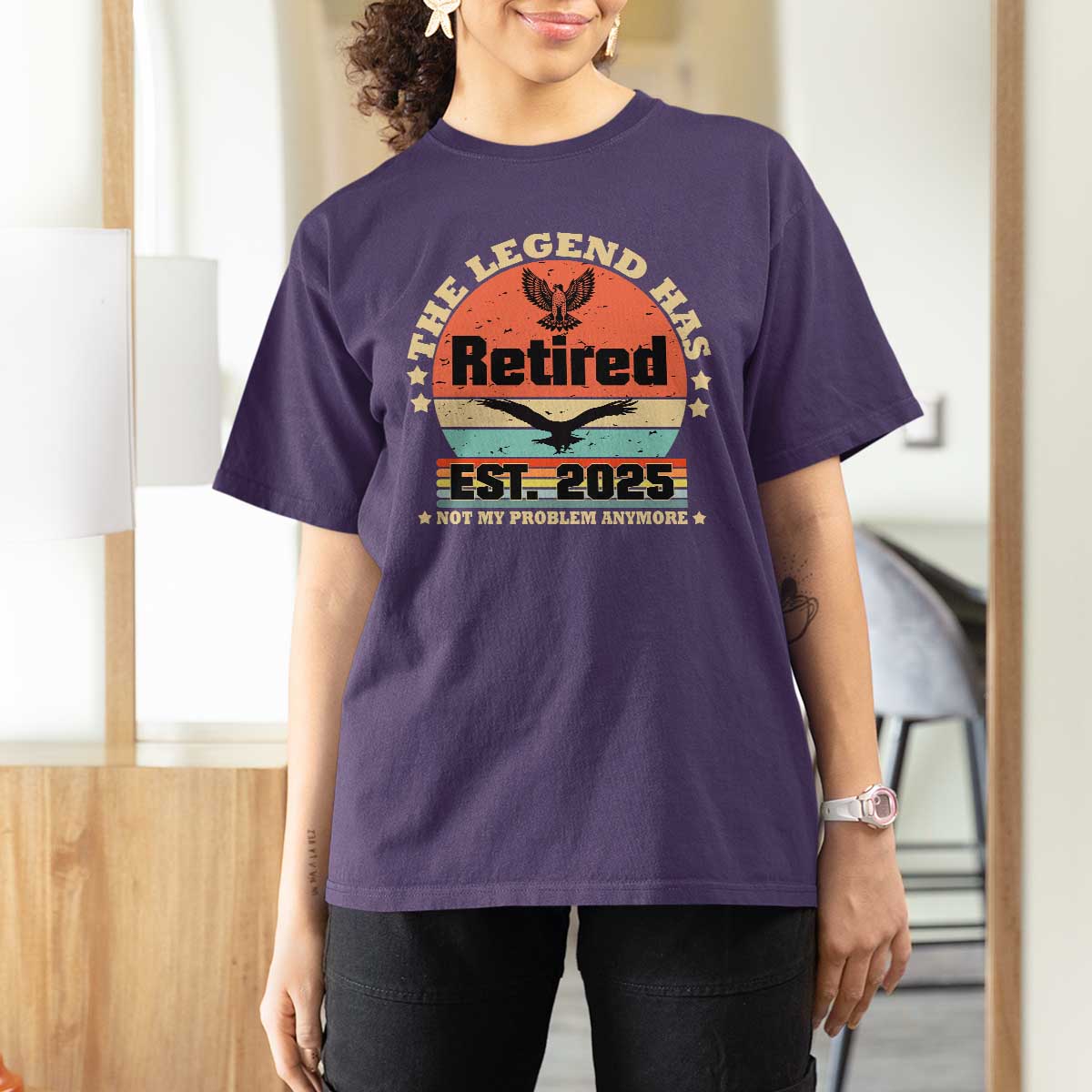 Vintage Retirement 2025 T Shirt For Women Legend Has Retired Not My Problem Anymore