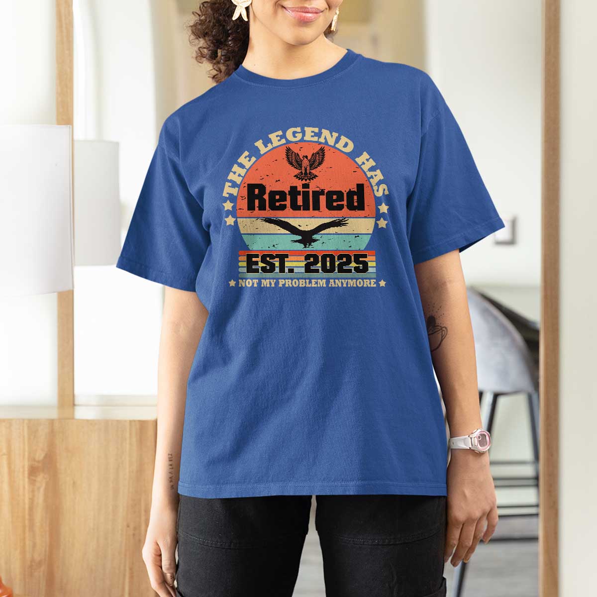 Vintage Retirement 2025 T Shirt For Women Legend Has Retired Not My Problem Anymore