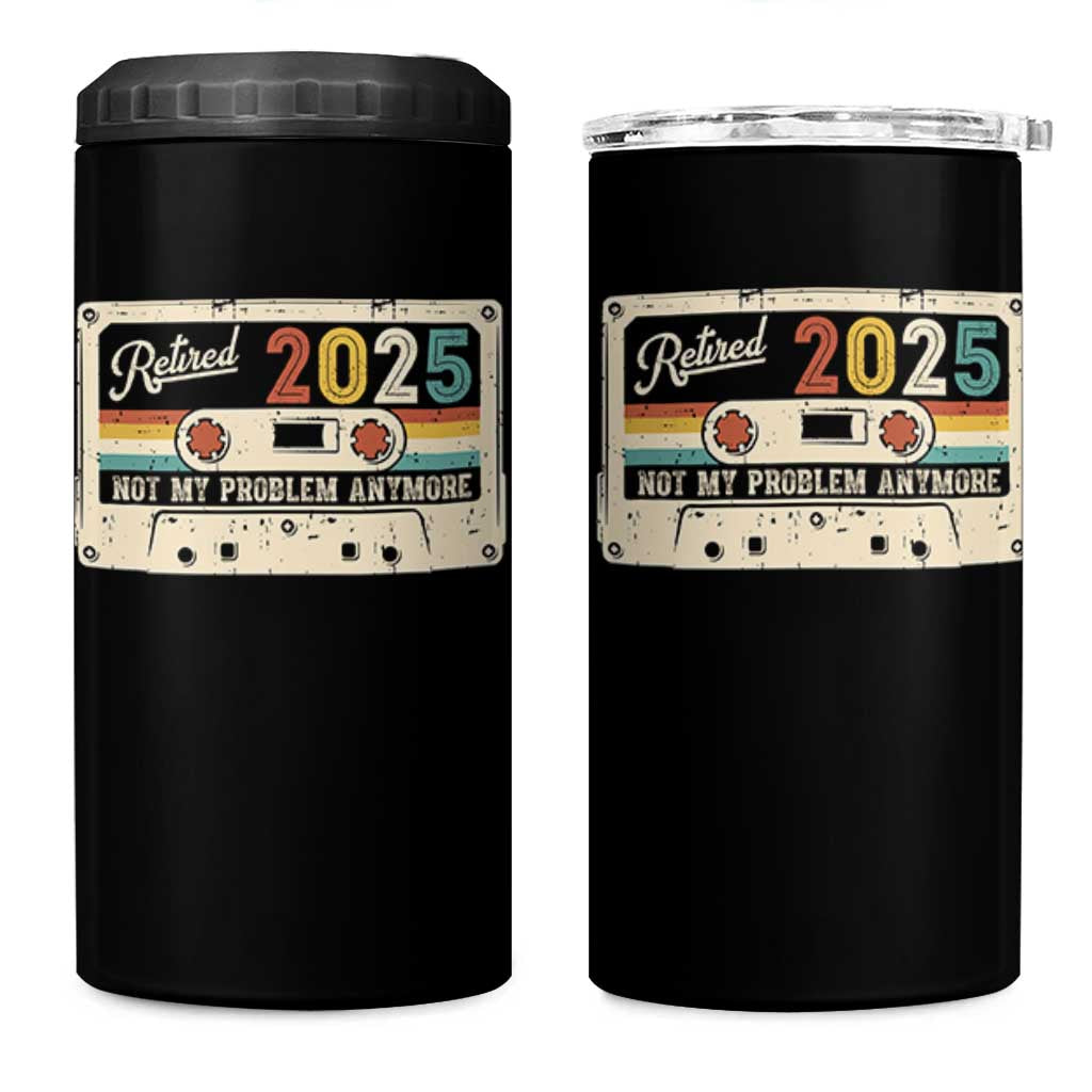 Retired 2025 4 in 1 Can Cooler Tumbler Not My Problem Anymore Retro Cassette