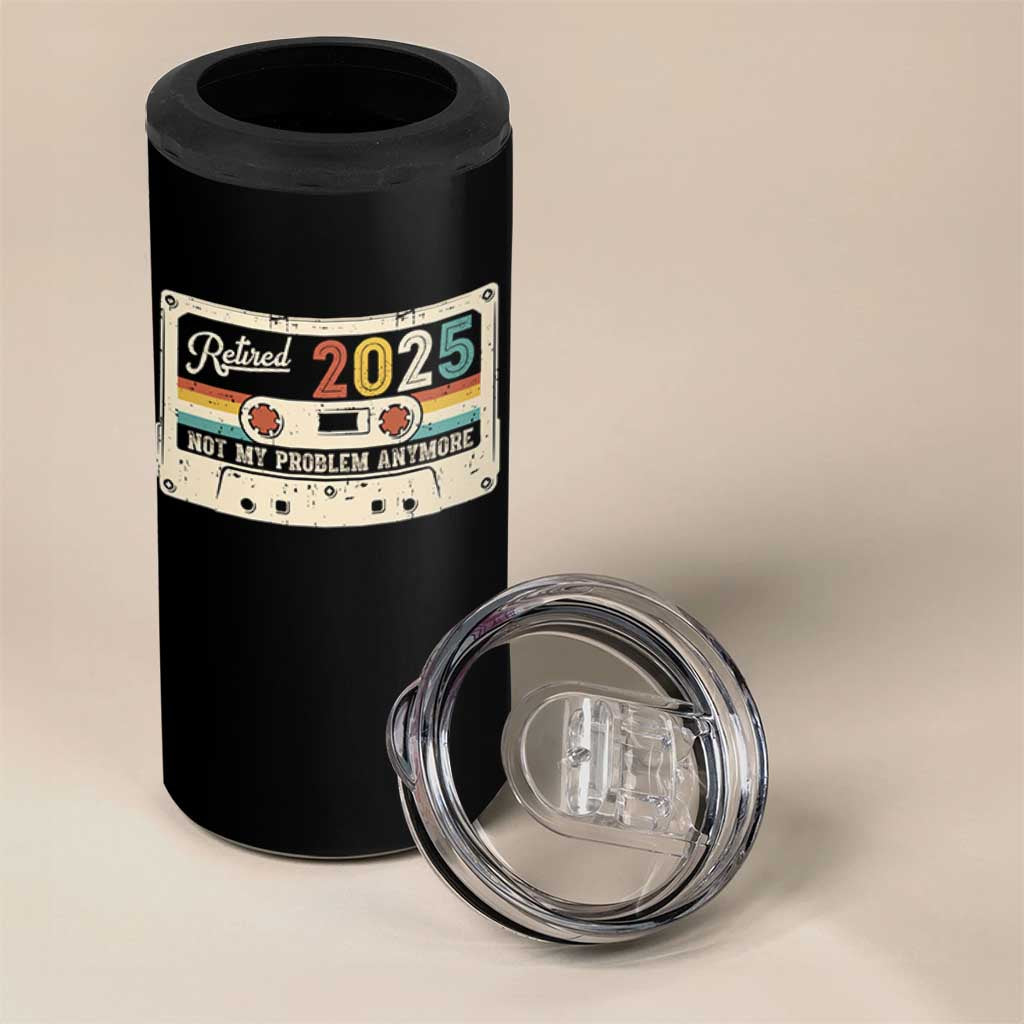 Retired 2025 4 in 1 Can Cooler Tumbler Not My Problem Anymore Retro Cassette