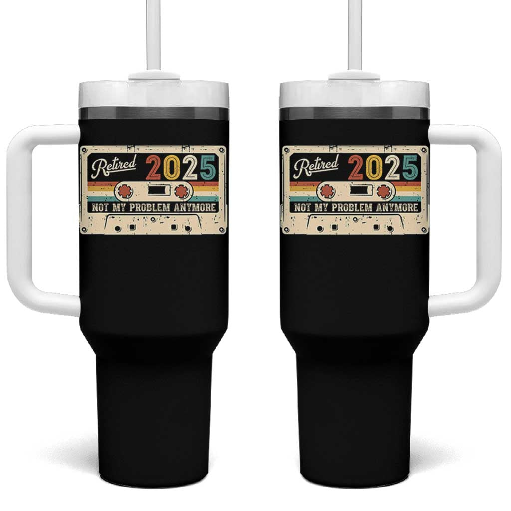Retired 2025 Tumbler With Handle Not My Problem Anymore Retro Cassette