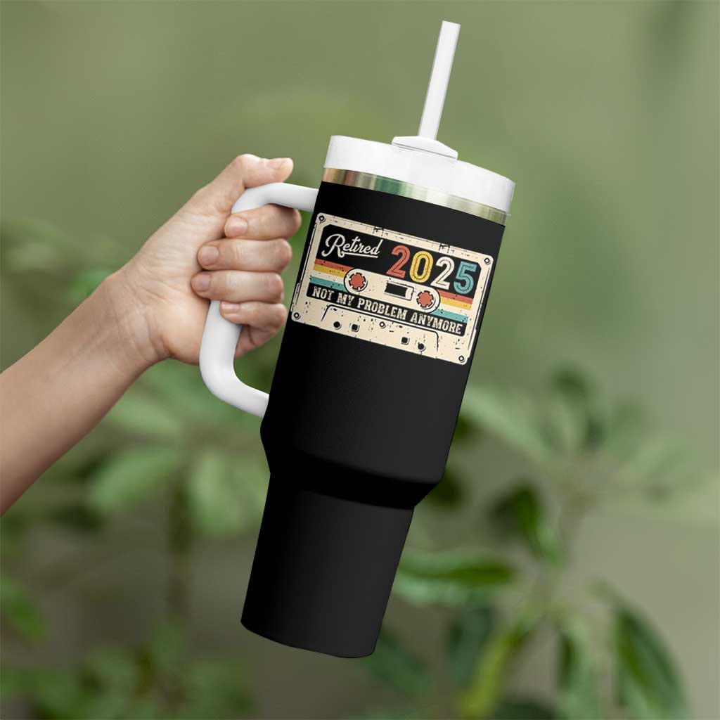 Retired 2025 Tumbler With Handle Not My Problem Anymore Retro Cassette