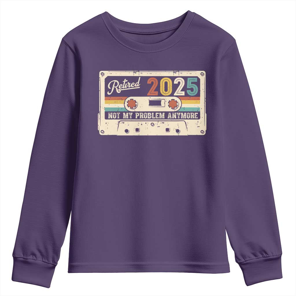 Retired 2025 Youth Sweatshirt Not My Problem Anymore Retro Cassette