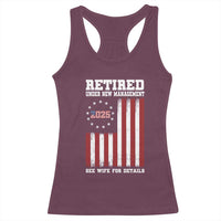 Funny Retired 2025 Racerback Tank Top Under New Management See Wife for Details American Flag
