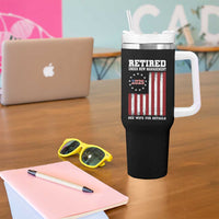 Funny Retired 2025 Tumbler With Handle Under New Management See Wife for Details American Flag