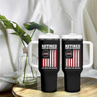 Funny Retired 2025 Tumbler With Handle Under New Management See Wife for Details American Flag