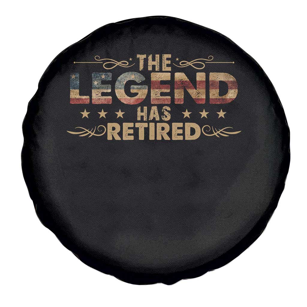 The Legend Has Retired 2025 Spare Tire Cover Retro American Flag