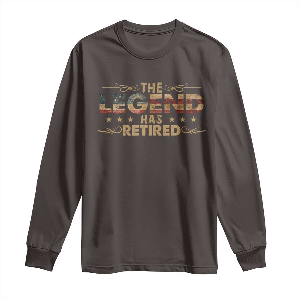 The Legend Has Retired 2025 Long Sleeve Shirt Retro American Flag
