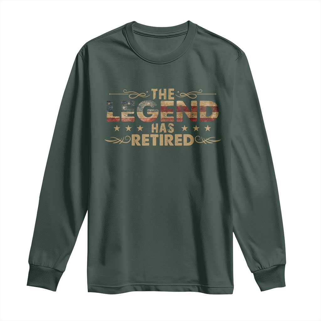The Legend Has Retired 2025 Long Sleeve Shirt Retro American Flag
