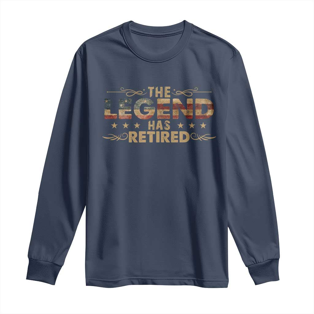 The Legend Has Retired 2025 Long Sleeve Shirt Retro American Flag