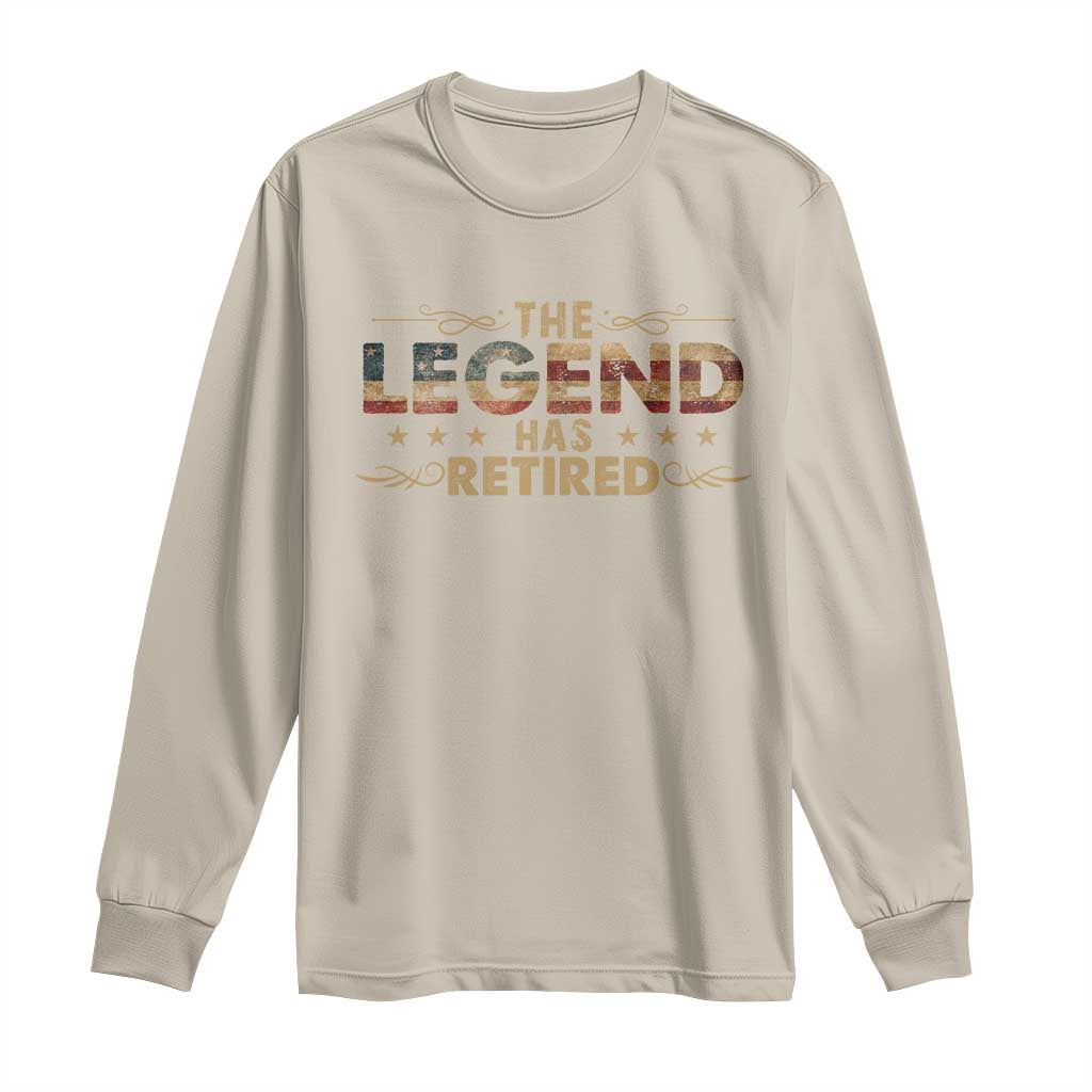 The Legend Has Retired 2025 Long Sleeve Shirt Retro American Flag