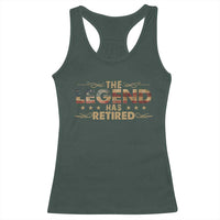 The Legend Has Retired 2025 Racerback Tank Top Retro American Flag