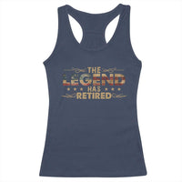 The Legend Has Retired 2025 Racerback Tank Top Retro American Flag