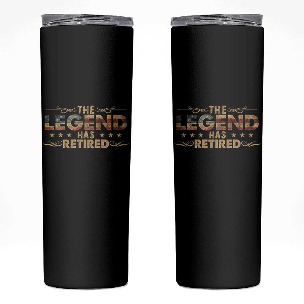 The Legend Has Retired 2025 Skinny Tumbler Retro American Flag