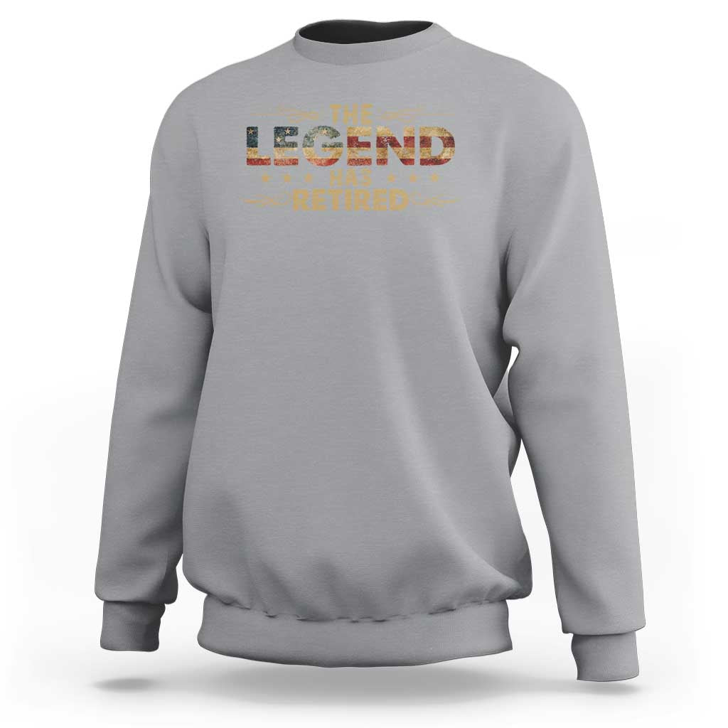 The Legend Has Retired 2025 Sweatshirt Retro American Flag