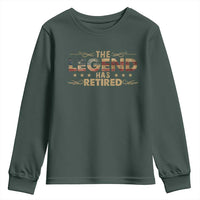 The Legend Has Retired 2025 Youth Sweatshirt Retro American Flag