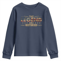 The Legend Has Retired 2025 Youth Sweatshirt Retro American Flag
