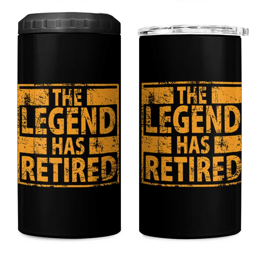 Retro The Legend Has Retired 4 in 1 Can Cooler Tumbler Retirement Gifts