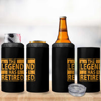 Retro The Legend Has Retired 4 in 1 Can Cooler Tumbler Retirement Gifts