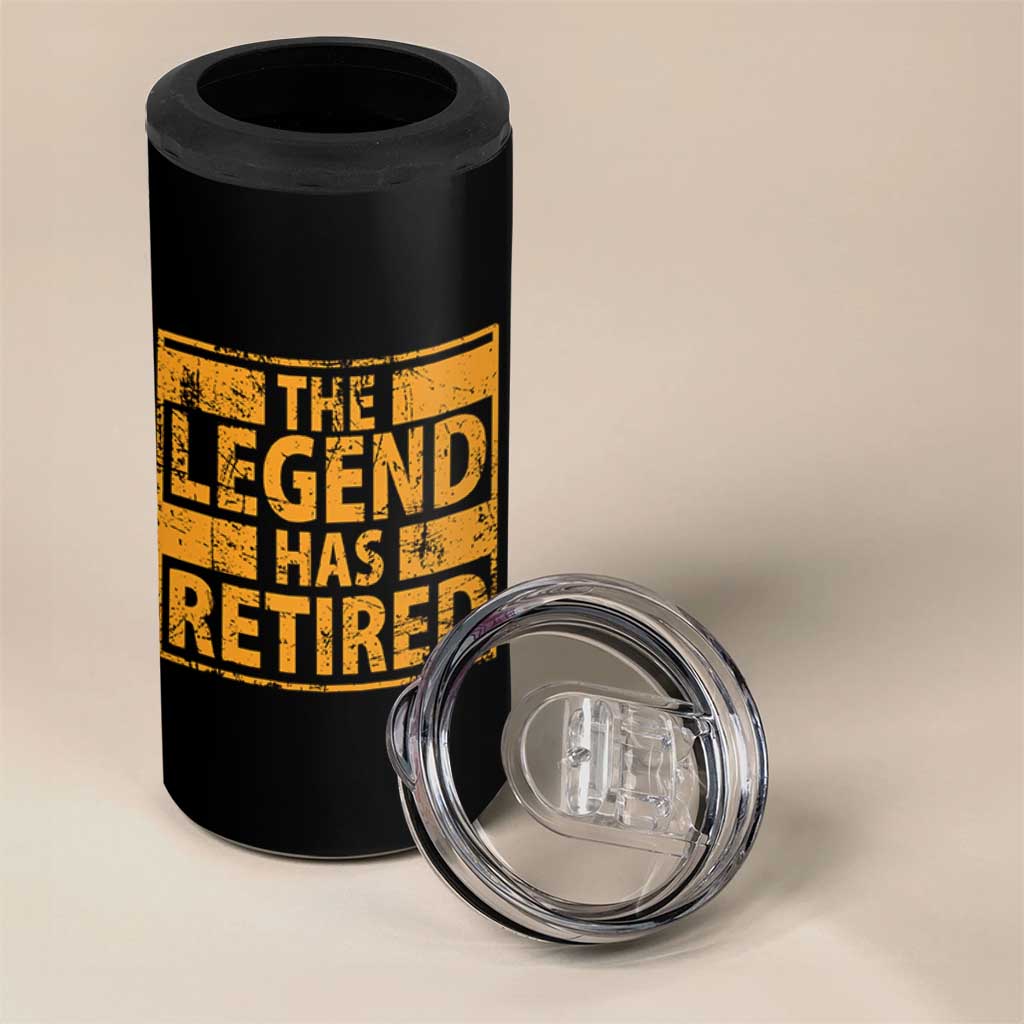 Retro The Legend Has Retired 4 in 1 Can Cooler Tumbler Retirement Gifts