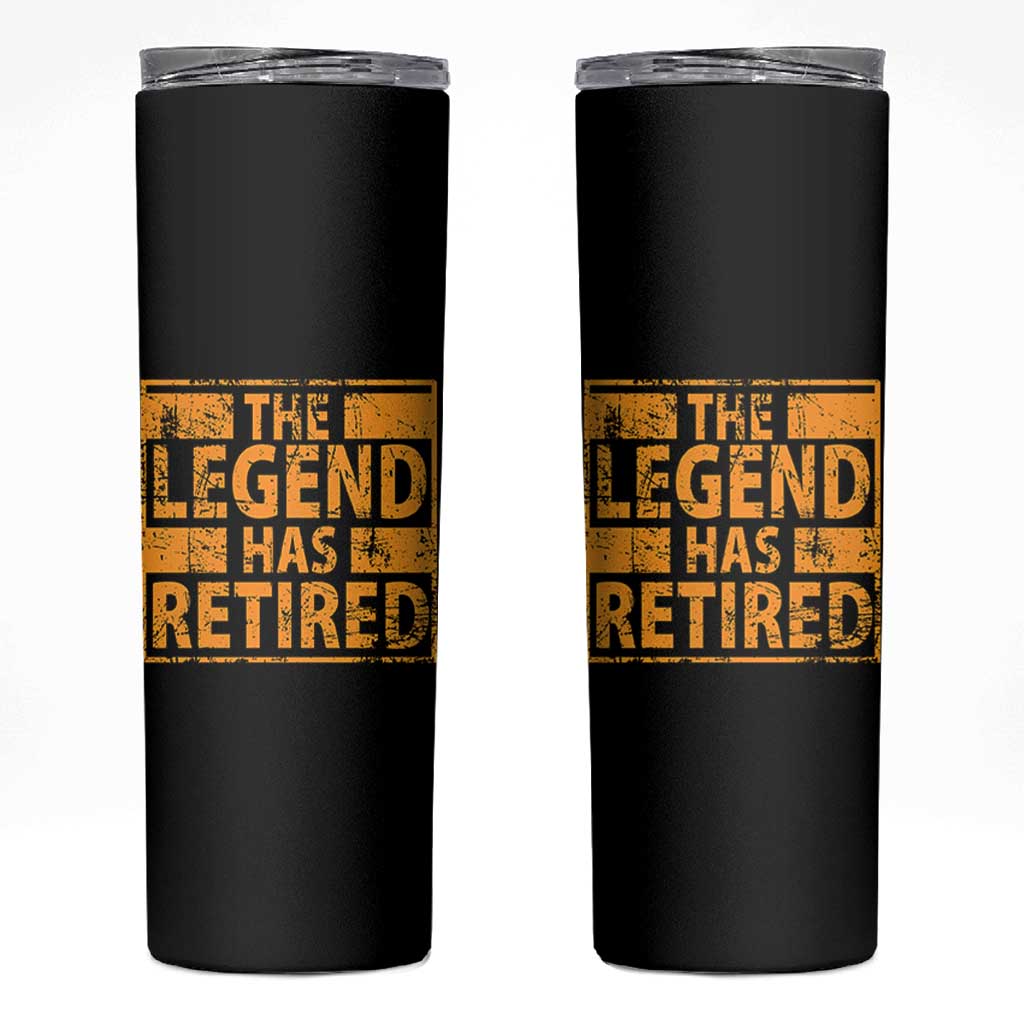 Retro The Legend Has Retired Skinny Tumbler Retirement Gifts