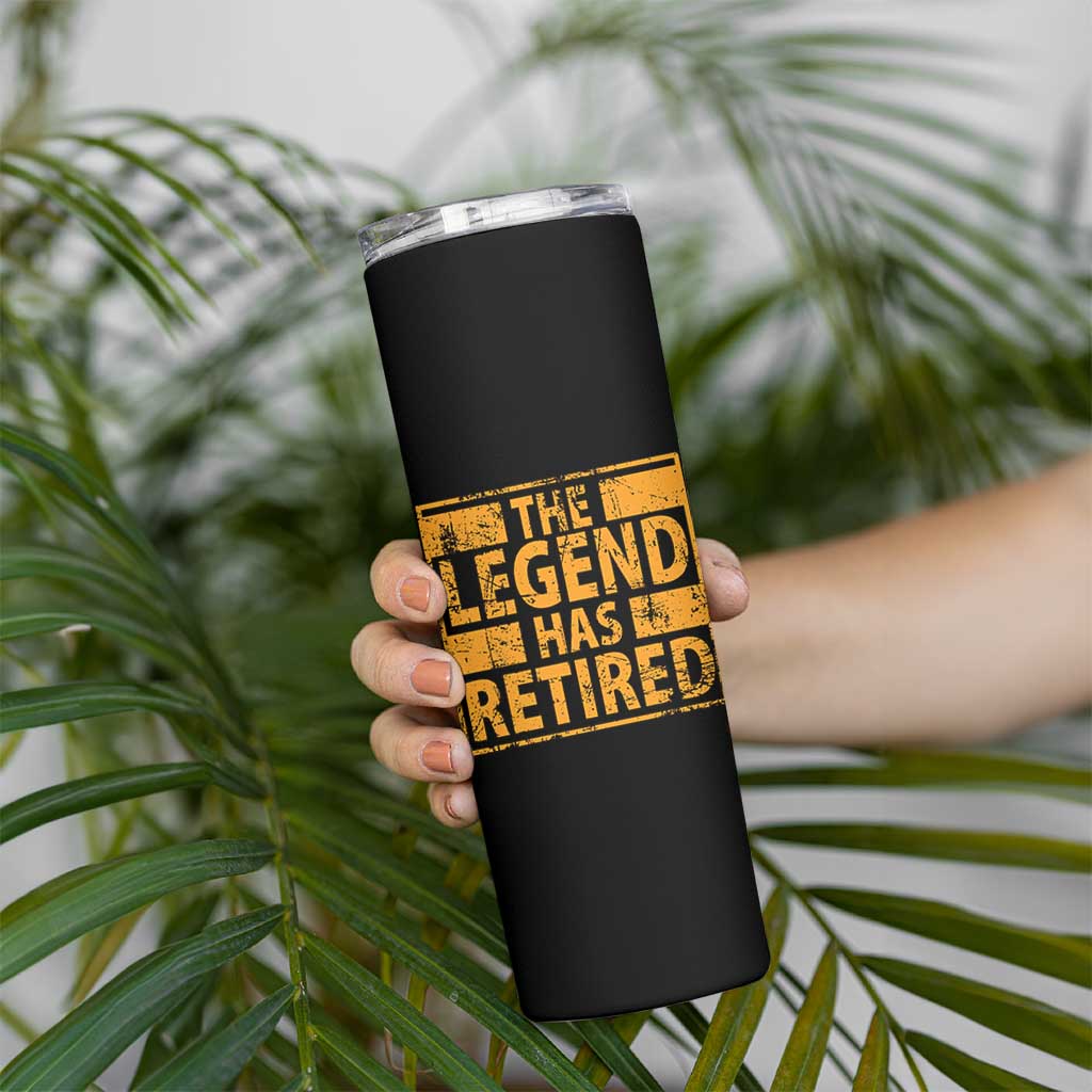 Retro The Legend Has Retired Skinny Tumbler Retirement Gifts