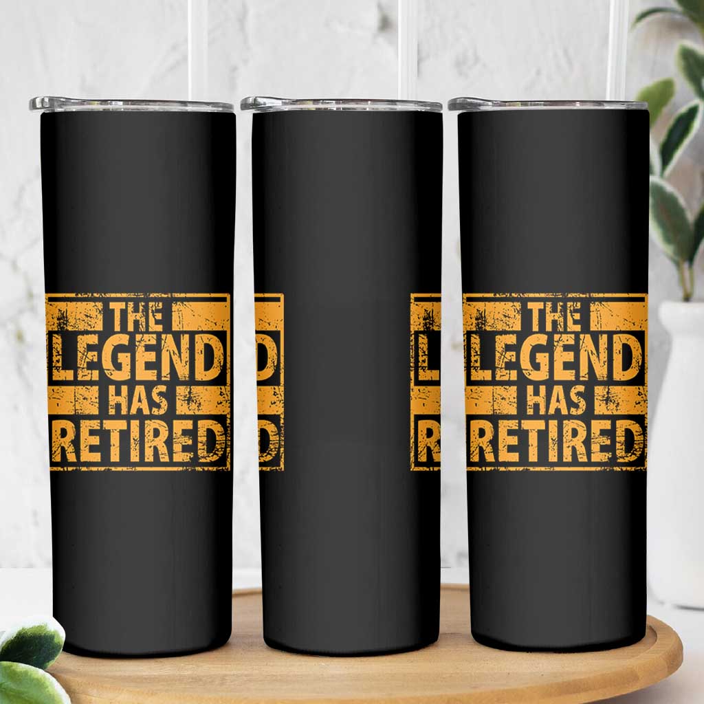 Retro The Legend Has Retired Skinny Tumbler Retirement Gifts